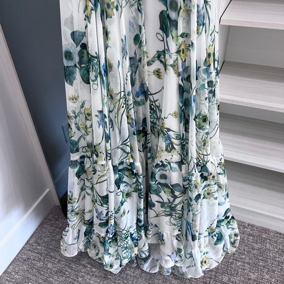 Worn Once Mac Duggal Floral Chiffon Lace Up Gown - Picture 8 of 10